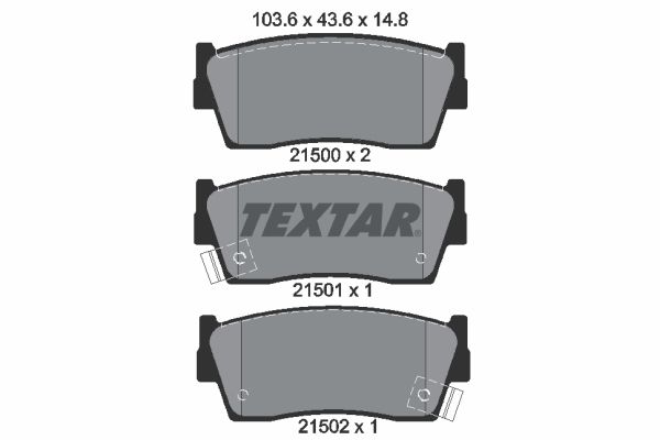 TEXTAR Комплект тормозных колодок, дисковый тормоз 2150001