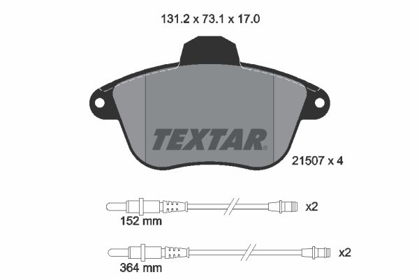 TEXTAR Комплект тормозных колодок, дисковый тормоз 2150701