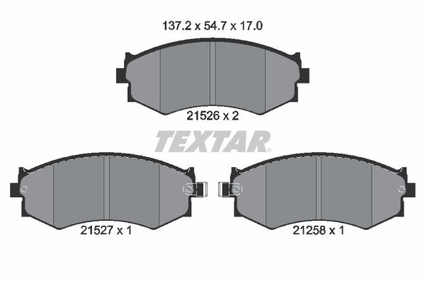 TEXTAR Комплект тормозных колодок, дисковый тормоз 2152601