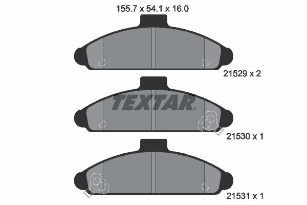 TEXTAR Комплект тормозных колодок, дисковый тормоз 2152901