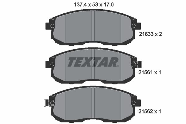 TEXTAR Комплект тормозных колодок, дисковый тормоз 2156101