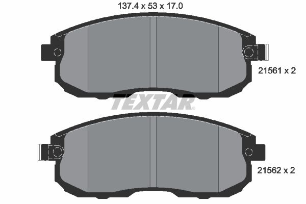 TEXTAR Комплект тормозных колодок, дисковый тормоз 2156201