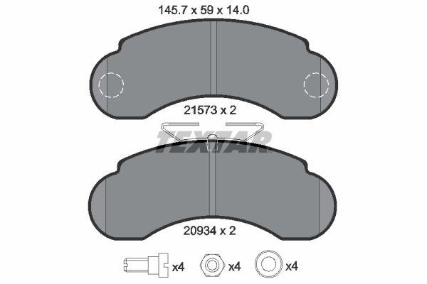 TEXTAR Комплект тормозных колодок, дисковый тормоз 2157302