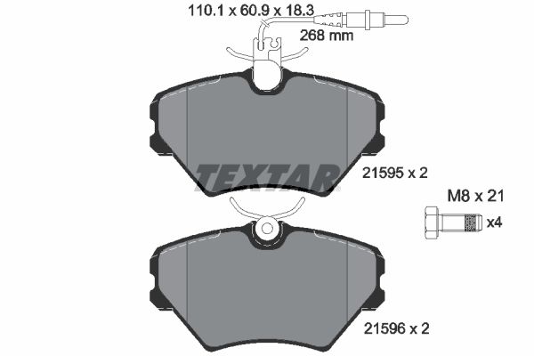 TEXTAR Комплект тормозных колодок, дисковый тормоз 2159502