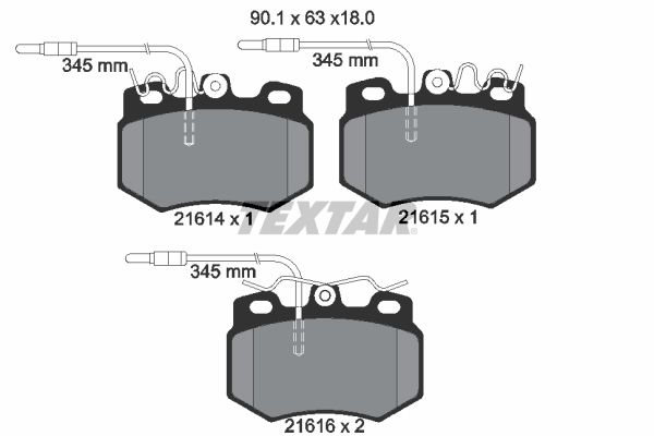 TEXTAR Комплект тормозных колодок, дисковый тормоз 2161403