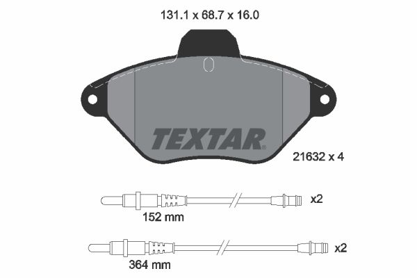 TEXTAR Комплект тормозных колодок, дисковый тормоз 2163201