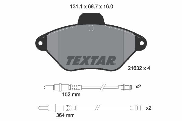 TEXTAR Bremžu uzliku kompl., Disku bremzes 2163201