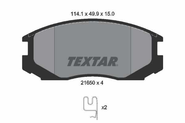 TEXTAR Комплект тормозных колодок, дисковый тормоз 2165001