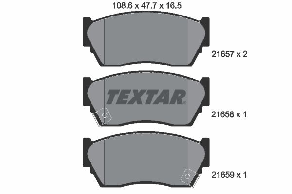 TEXTAR Комплект тормозных колодок, дисковый тормоз 2165701