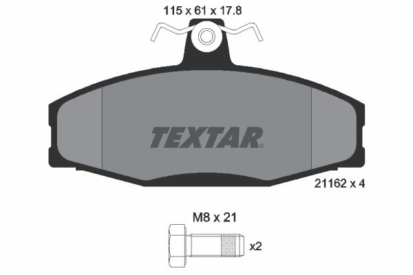 TEXTAR Комплект тормозных колодок, дисковый тормоз 2166201