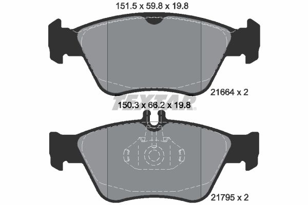 TEXTAR Комплект тормозных колодок, дисковый тормоз 2166404