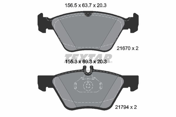 TEXTAR Комплект тормозных колодок, дисковый тормоз 2167081