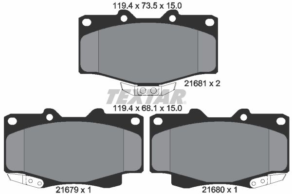 TEXTAR Комплект тормозных колодок, дисковый тормоз 2167901