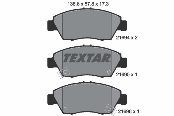 TEXTAR Комплект тормозных колодок, дисковый тормоз 2169401