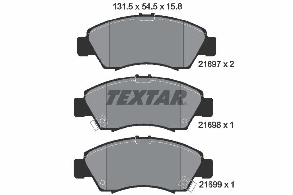 TEXTAR Комплект тормозных колодок, дисковый тормоз 2169701