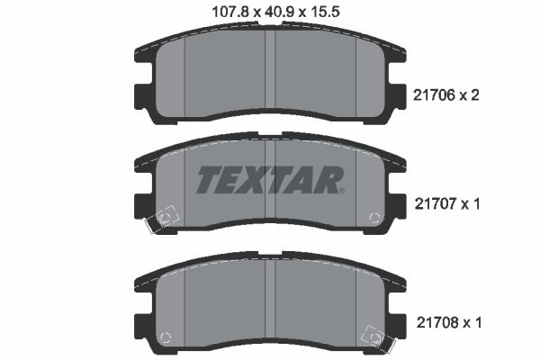 TEXTAR Комплект тормозных колодок, дисковый тормоз 2170602