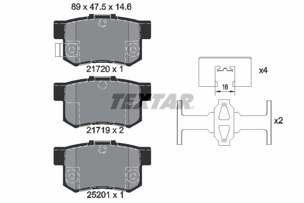 TEXTAR Комплект тормозных колодок, дисковый тормоз 2172001