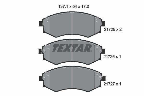 TEXTAR Комплект тормозных колодок, дисковый тормоз 2172501