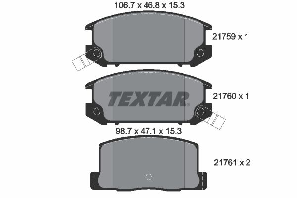 TEXTAR Комплект тормозных колодок, дисковый тормоз 2175901