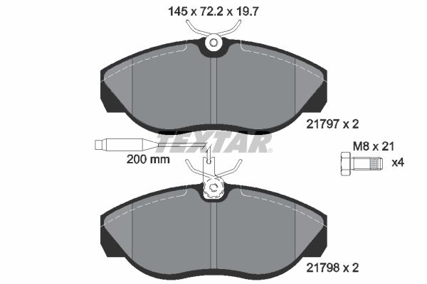 TEXTAR Комплект тормозных колодок, дисковый тормоз 2179701