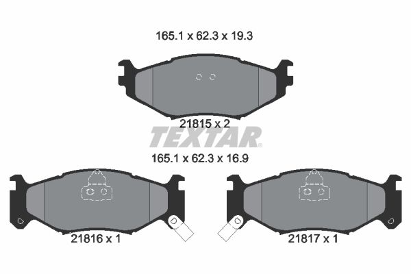 TEXTAR Bremžu uzliku kompl., Disku bremzes 2181501