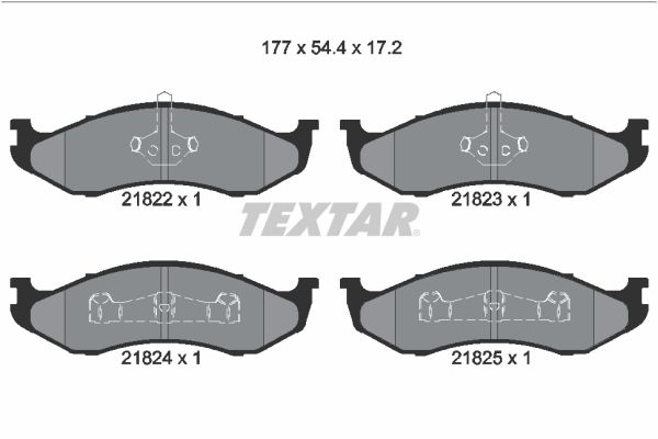 TEXTAR Комплект тормозных колодок, дисковый тормоз 2182202