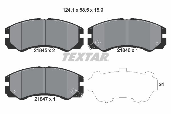TEXTAR Комплект тормозных колодок, дисковый тормоз 2184501