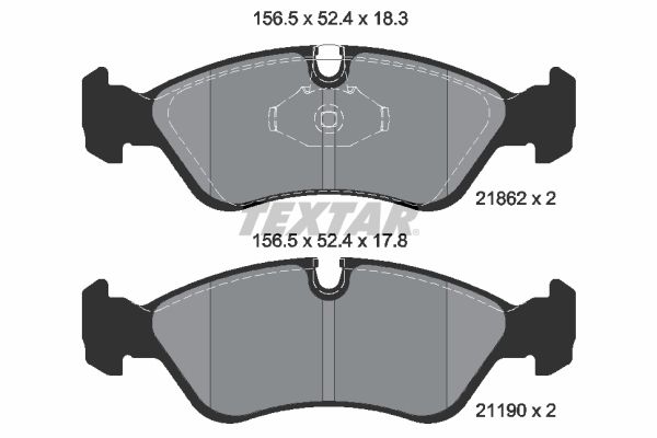 TEXTAR Комплект тормозных колодок, дисковый тормоз 2186201