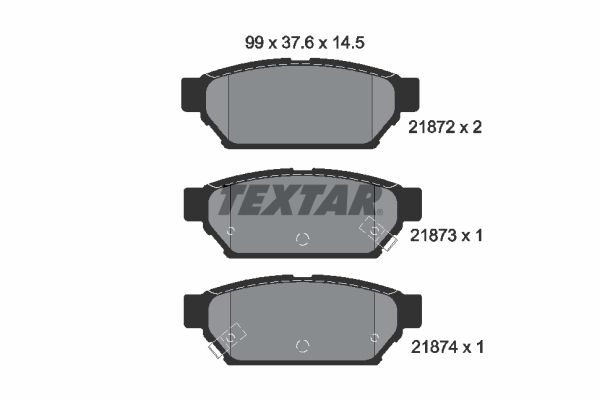 TEXTAR Комплект тормозных колодок, дисковый тормоз 2187202