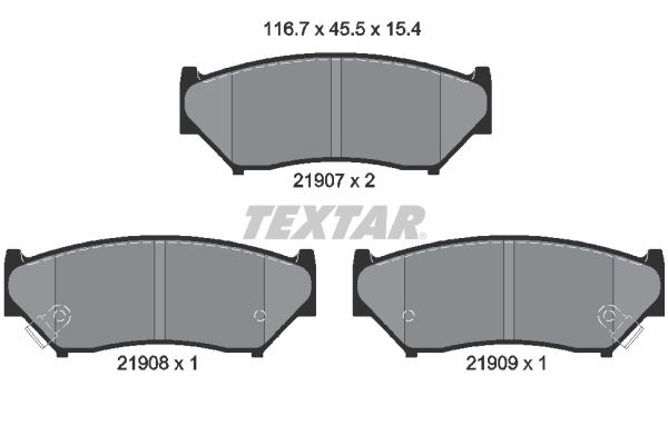 TEXTAR Комплект тормозных колодок, дисковый тормоз 2190701