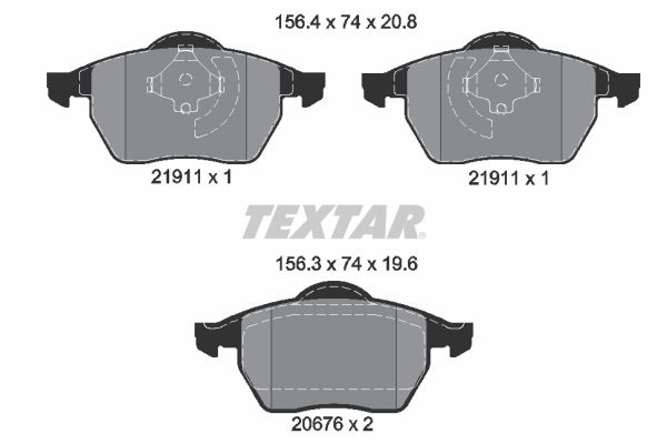TEXTAR Комплект тормозных колодок, дисковый тормоз 2191102