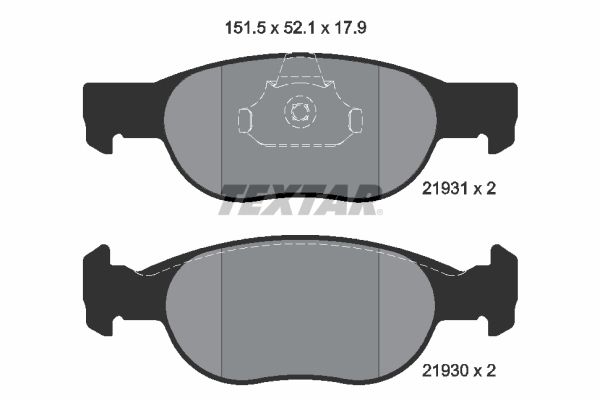TEXTAR Комплект тормозных колодок, дисковый тормоз 2193101