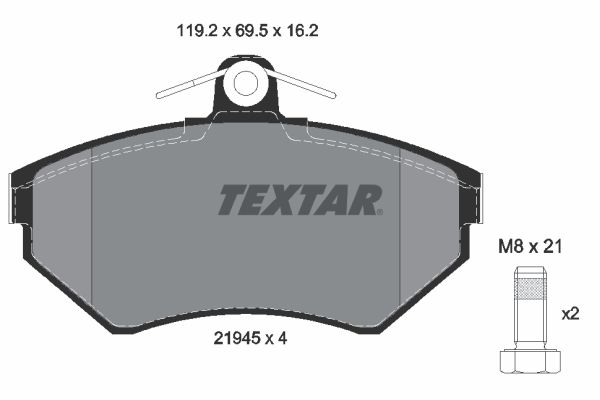 TEXTAR Комплект тормозных колодок, дисковый тормоз 2194502