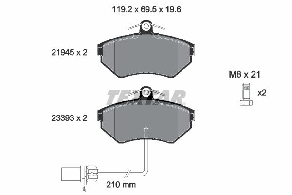 TEXTAR Комплект тормозных колодок, дисковый тормоз 2194504
