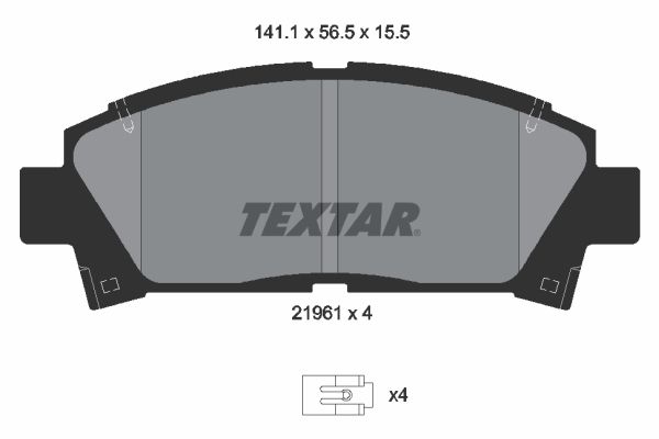 TEXTAR Комплект тормозных колодок, дисковый тормоз 2196102
