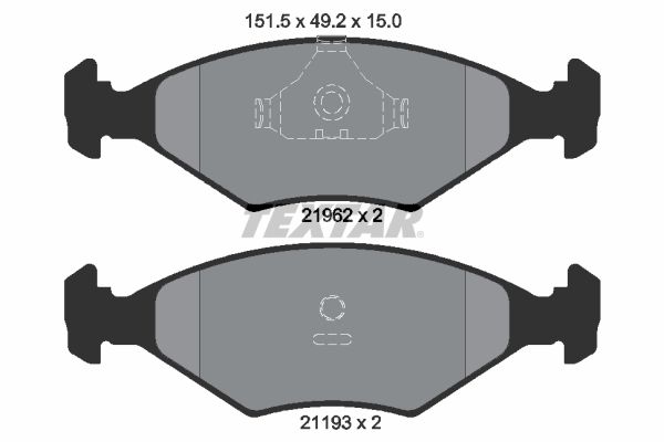 TEXTAR Комплект тормозных колодок, дисковый тормоз 2196202