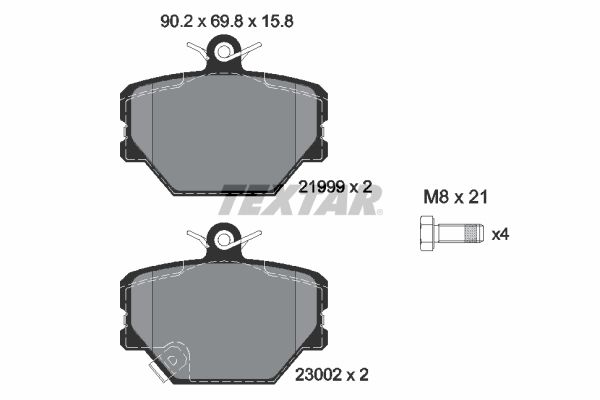 TEXTAR Комплект тормозных колодок, дисковый тормоз 2199901