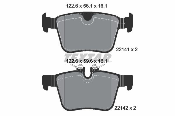 TEXTAR Комплект тормозных колодок, дисковый тормоз 2214101