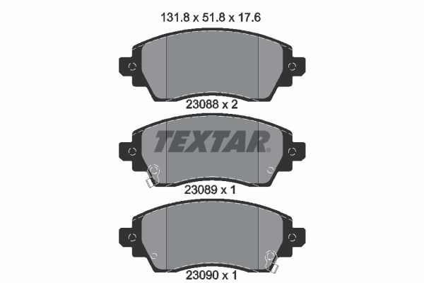 TEXTAR Комплект тормозных колодок, дисковый тормоз 2308801