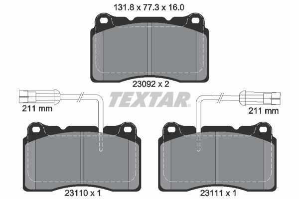 TEXTAR Комплект тормозных колодок, дисковый тормоз 2309201