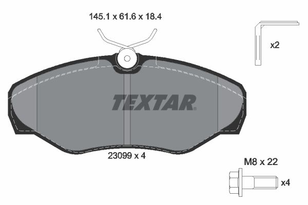 TEXTAR Комплект тормозных колодок, дисковый тормоз 2309902