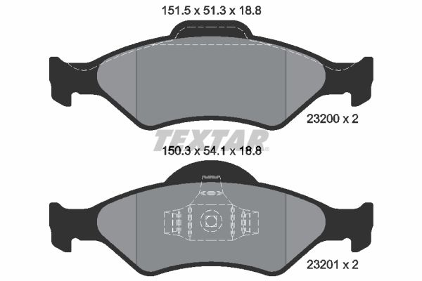 TEXTAR Комплект тормозных колодок, дисковый тормоз 2320001