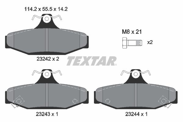 TEXTAR Комплект тормозных колодок, дисковый тормоз 2324201