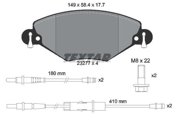 TEXTAR Комплект тормозных колодок, дисковый тормоз 2327701
