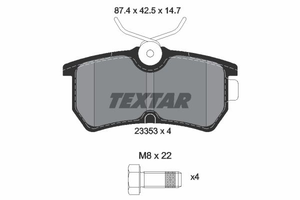 TEXTAR Комплект тормозных колодок, дисковый тормоз 2335301