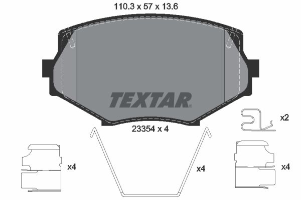 TEXTAR Комплект тормозных колодок, дисковый тормоз 2335404