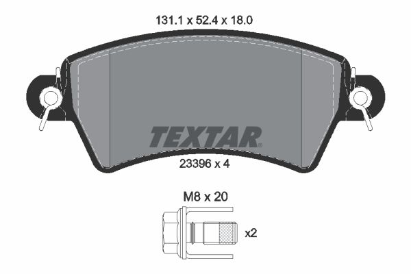 TEXTAR Комплект тормозных колодок, дисковый тормоз 2339602