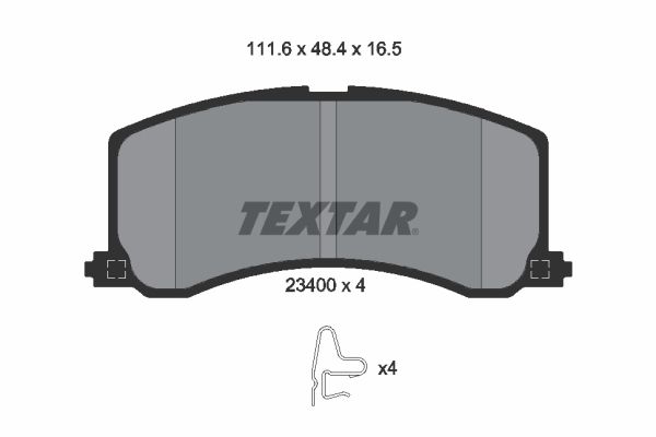 TEXTAR Комплект тормозных колодок, дисковый тормоз 2340001