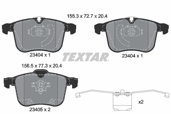 TEXTAR Комплект тормозных колодок, дисковый тормоз 2340404