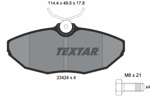 TEXTAR Комплект тормозных колодок, дисковый тормоз 2342401